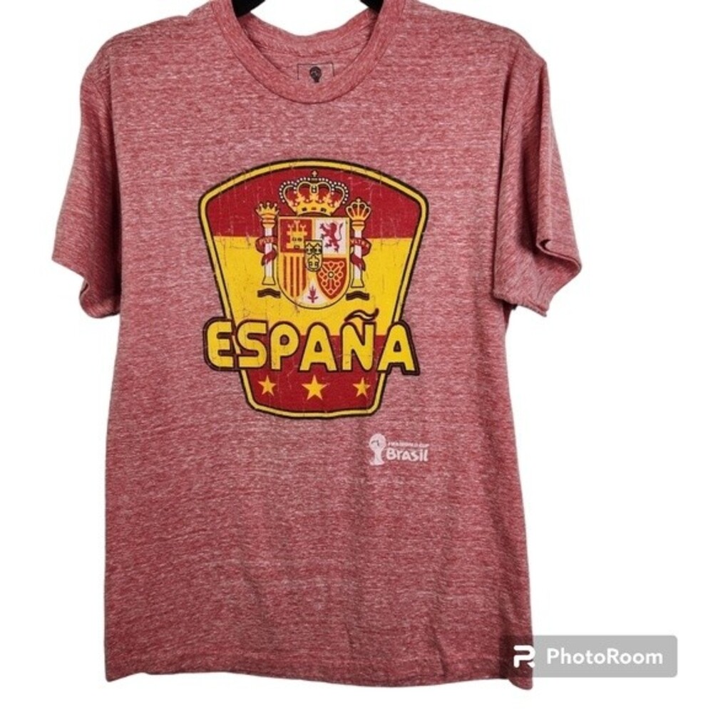 Spain Men's National Team Fifa World Cup Brasil Short Sleeve T Shirt Size Small